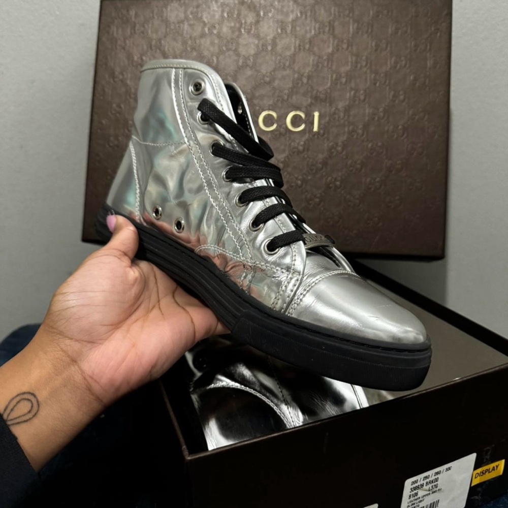 Gucci Metallic Silver High-Tops